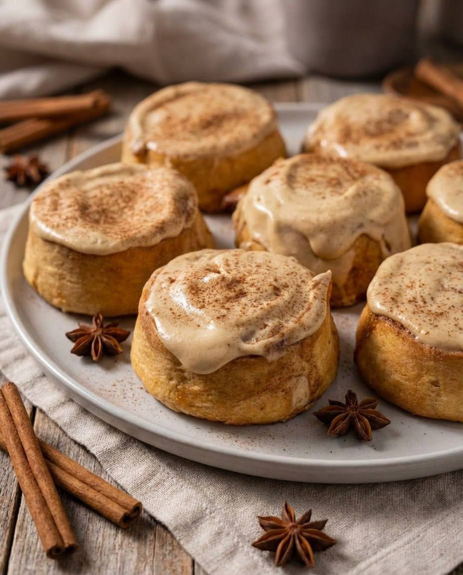 Freshly baked cinnamon rolls