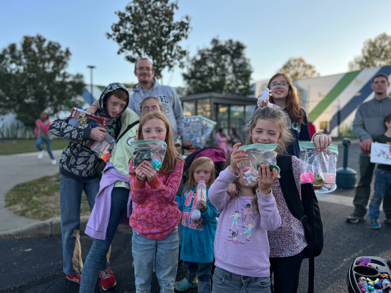 Families receiving gifts